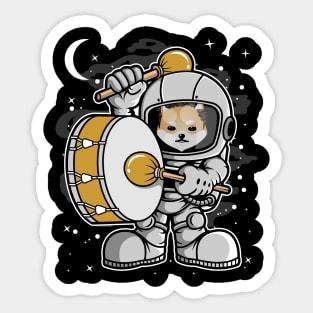 Astronaut Drummer Dogelon Mars ELON Coin To The Moon Crypto Token Cryptocurrency Blockchain Wallet Birthday Gift For Men Women Kids Sticker